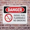 Signmission Diesel Fuel Flammable No Smoking Danger Sign, Plastic, 10in W x 7in L, 2PK OS-2PACK-DS-P-710-L-1128 - alternate 5